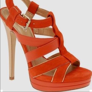 ALDO Boulger Evening High Heels Sandals size 7 orange gold color